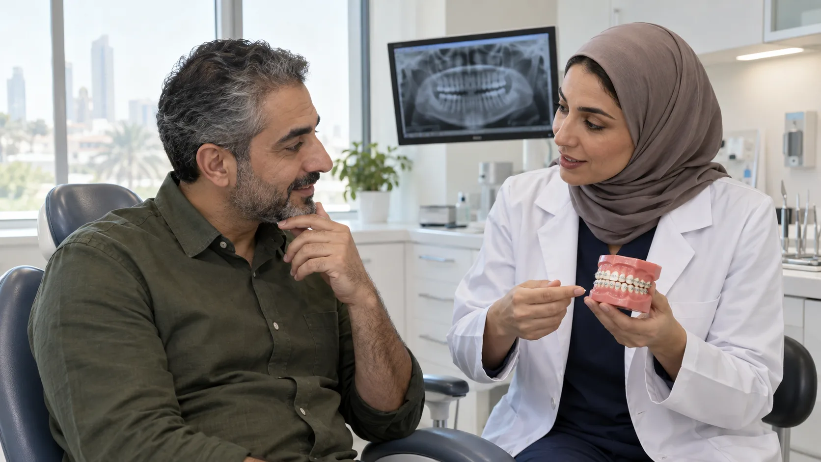 گفت‌وگوی بیمار بزرگسال با درمانگر درباره سلامت لثه پیش از ارتودنسی